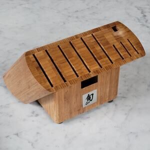 SHUN KEN Onion Knife Bamboo Wood Block Japan RARE